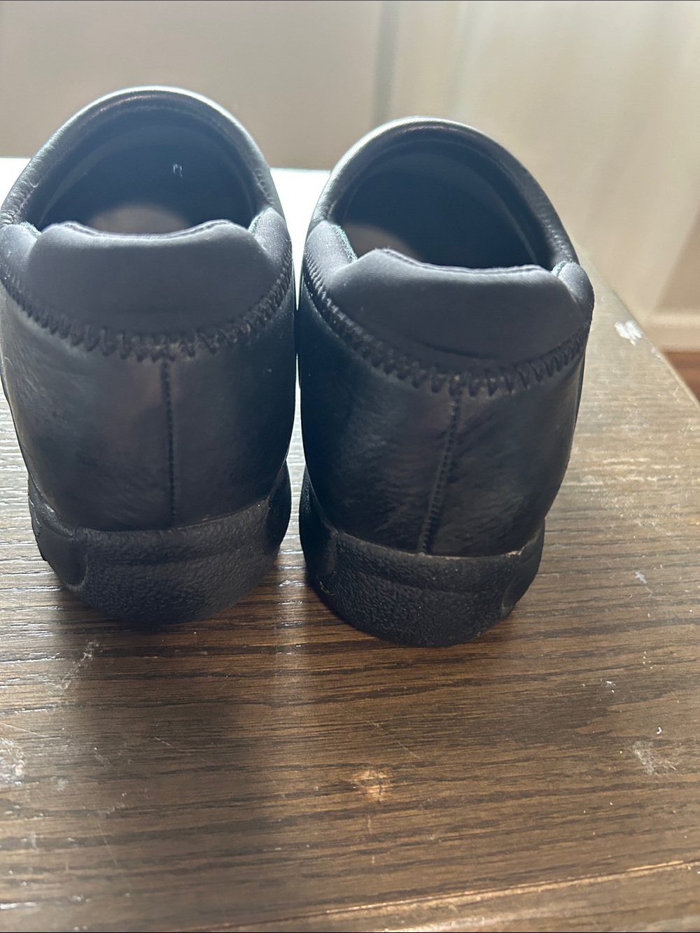 Dansko Non Slip Black Leather Slip-On Clogs View 2